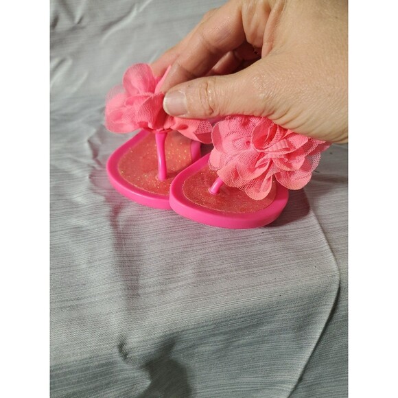 Baby Girl Hot Pink Jelly Sandals W/Flower (Size 3) Spring/Summer/Easter/Beach - Picture 7 of 16